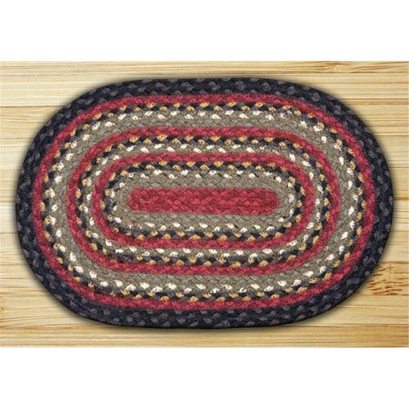 EARTH RUGS Burgundy-Olive-Charcoal Round Swatch 46-338